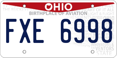 OH license plate FXE6998