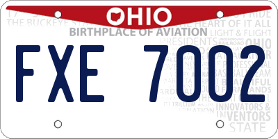 OH license plate FXE7002
