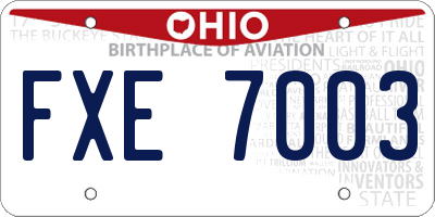 OH license plate FXE7003