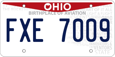 OH license plate FXE7009