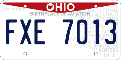 OH license plate FXE7013