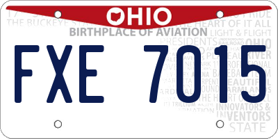 OH license plate FXE7015