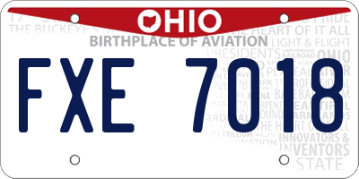 OH license plate FXE7018