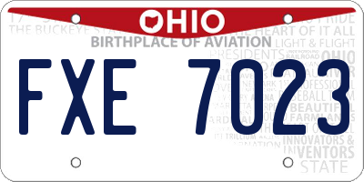 OH license plate FXE7023