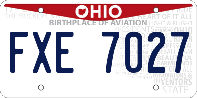 OH license plate FXE7027