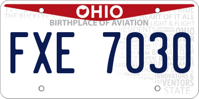 OH license plate FXE7030