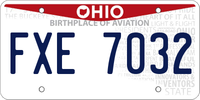OH license plate FXE7032