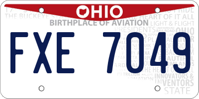 OH license plate FXE7049