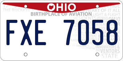 OH license plate FXE7058