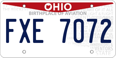OH license plate FXE7072