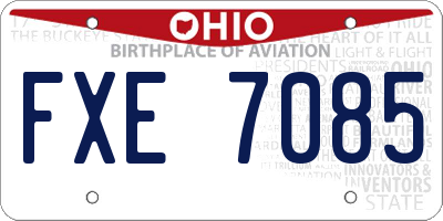OH license plate FXE7085