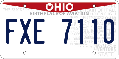 OH license plate FXE7110