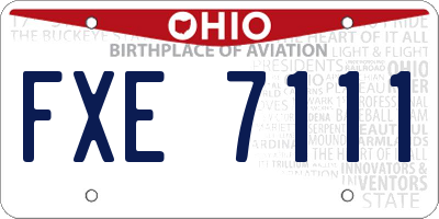 OH license plate FXE7111