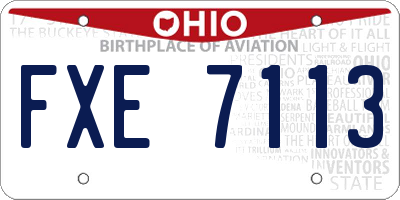 OH license plate FXE7113