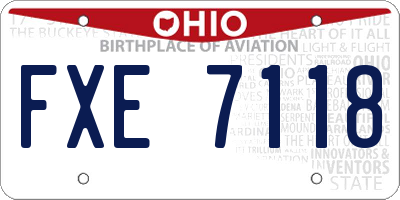 OH license plate FXE7118