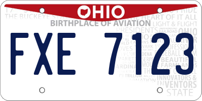 OH license plate FXE7123