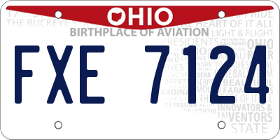 OH license plate FXE7124
