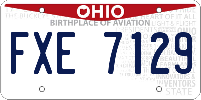 OH license plate FXE7129