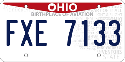 OH license plate FXE7133