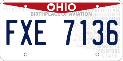 OH license plate FXE7136