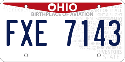 OH license plate FXE7143