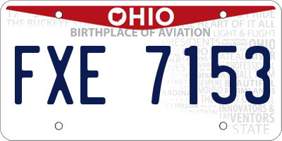 OH license plate FXE7153