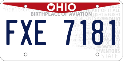 OH license plate FXE7181