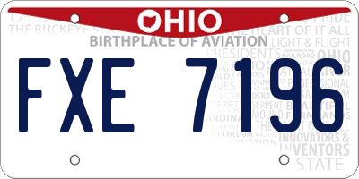 OH license plate FXE7196