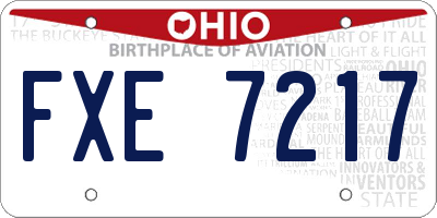 OH license plate FXE7217