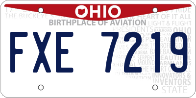 OH license plate FXE7219