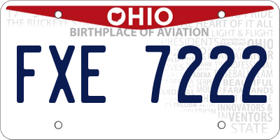OH license plate FXE7222