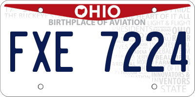 OH license plate FXE7224