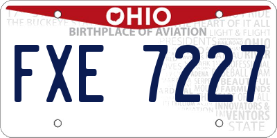 OH license plate FXE7227