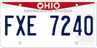 OH license plate FXE7240