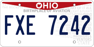 OH license plate FXE7242
