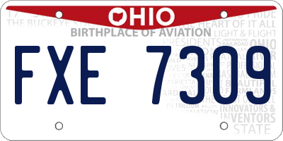 OH license plate FXE7309