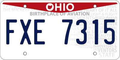 OH license plate FXE7315