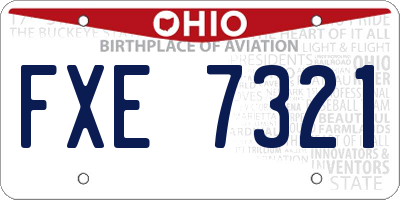 OH license plate FXE7321
