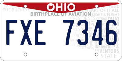 OH license plate FXE7346