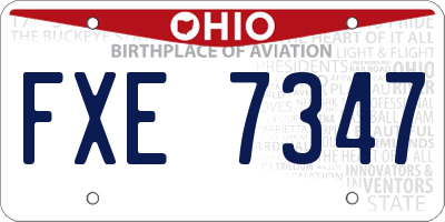 OH license plate FXE7347