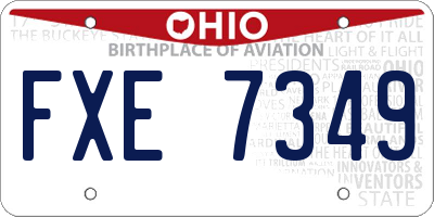 OH license plate FXE7349