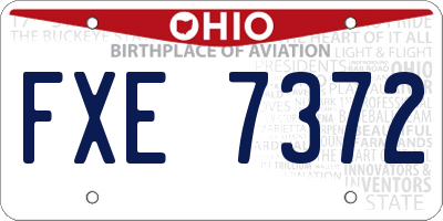 OH license plate FXE7372