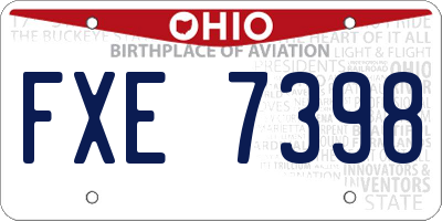 OH license plate FXE7398