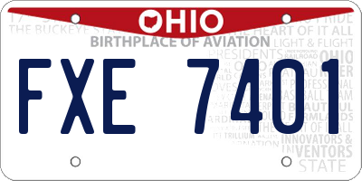 OH license plate FXE7401