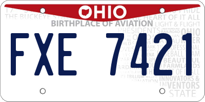 OH license plate FXE7421