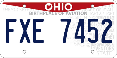 OH license plate FXE7452