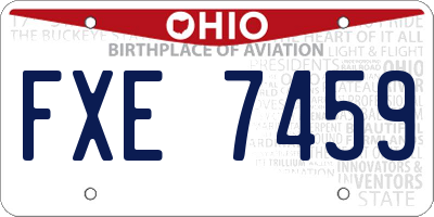 OH license plate FXE7459