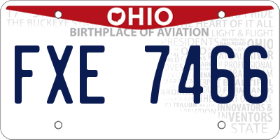 OH license plate FXE7466