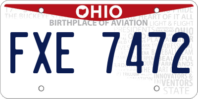 OH license plate FXE7472
