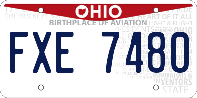 OH license plate FXE7480